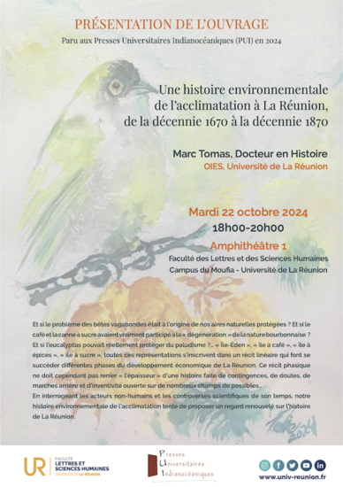 Affiche de la présentation du livre du 22-10-2024